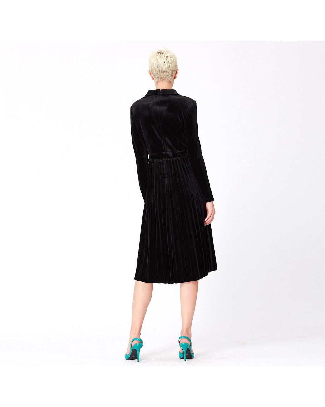 Smart and Joy Black Velvet Wrap Dress