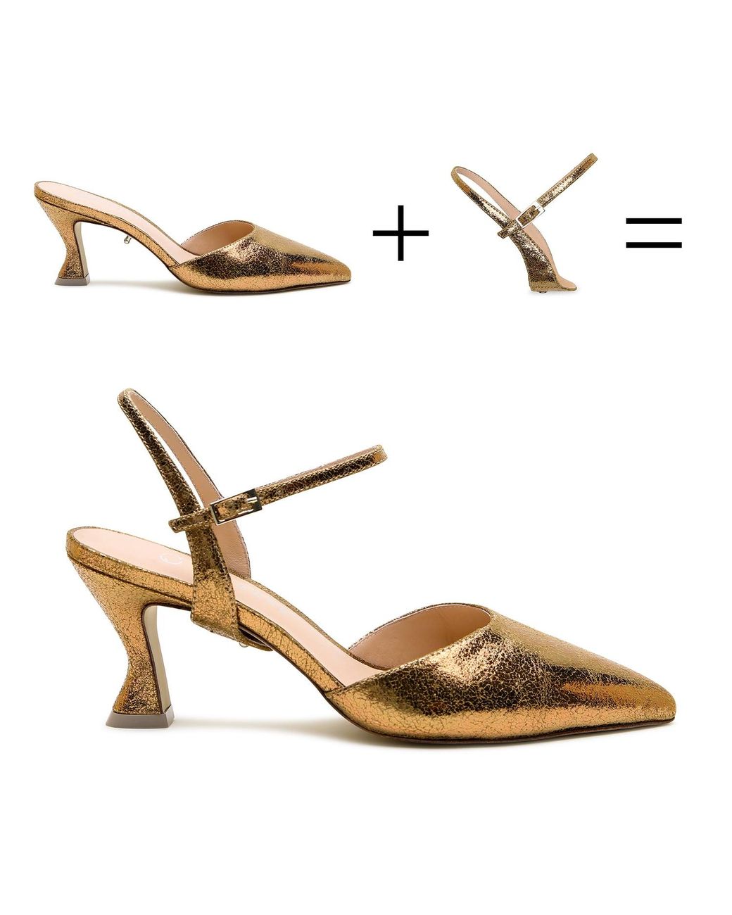 Alterre Metallic Antique Amal Curve Mule