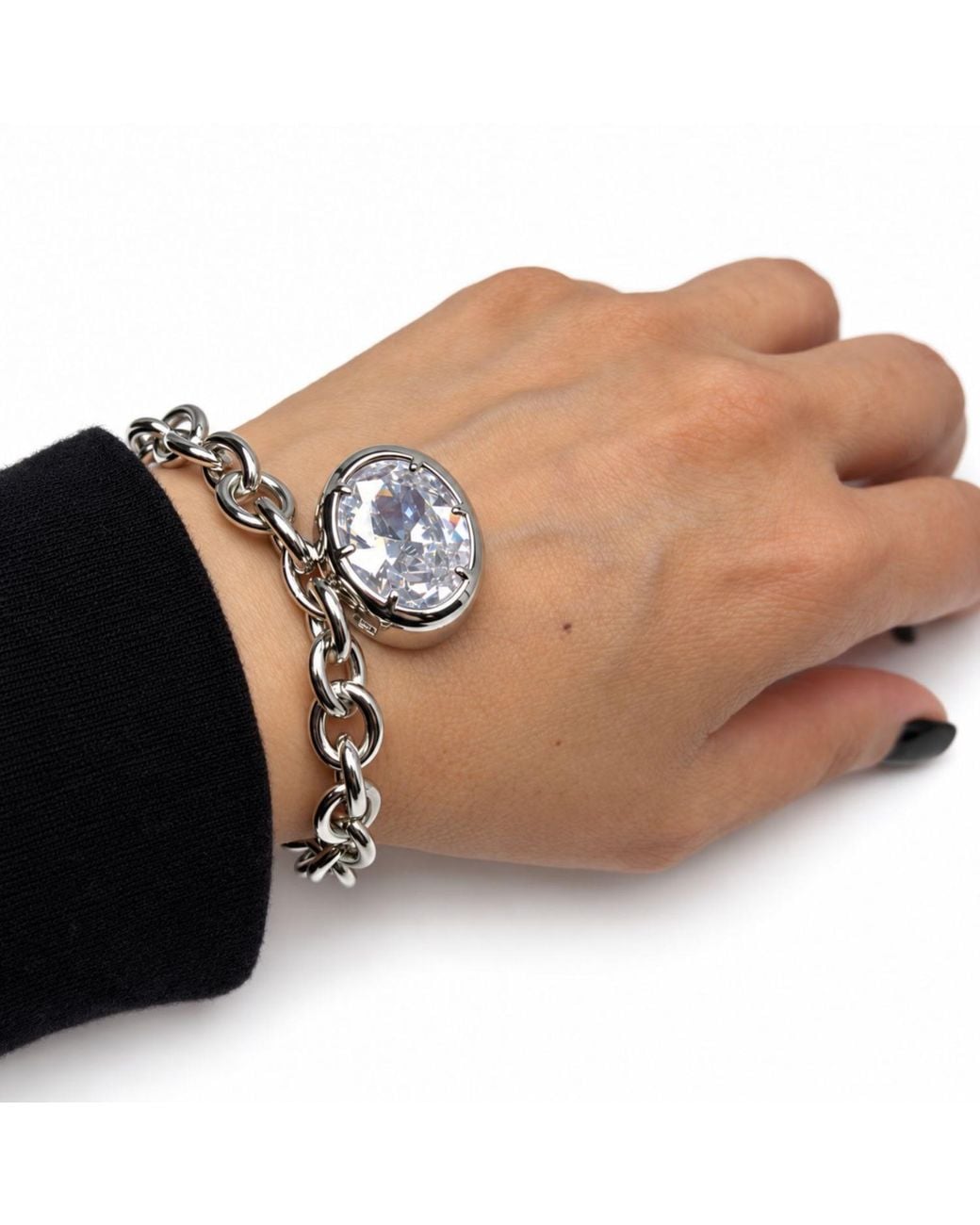 Jagged Halo Jewelry Metallic Heathcliff Chunky Chain Statement Bracelet Stainless Steel Plated