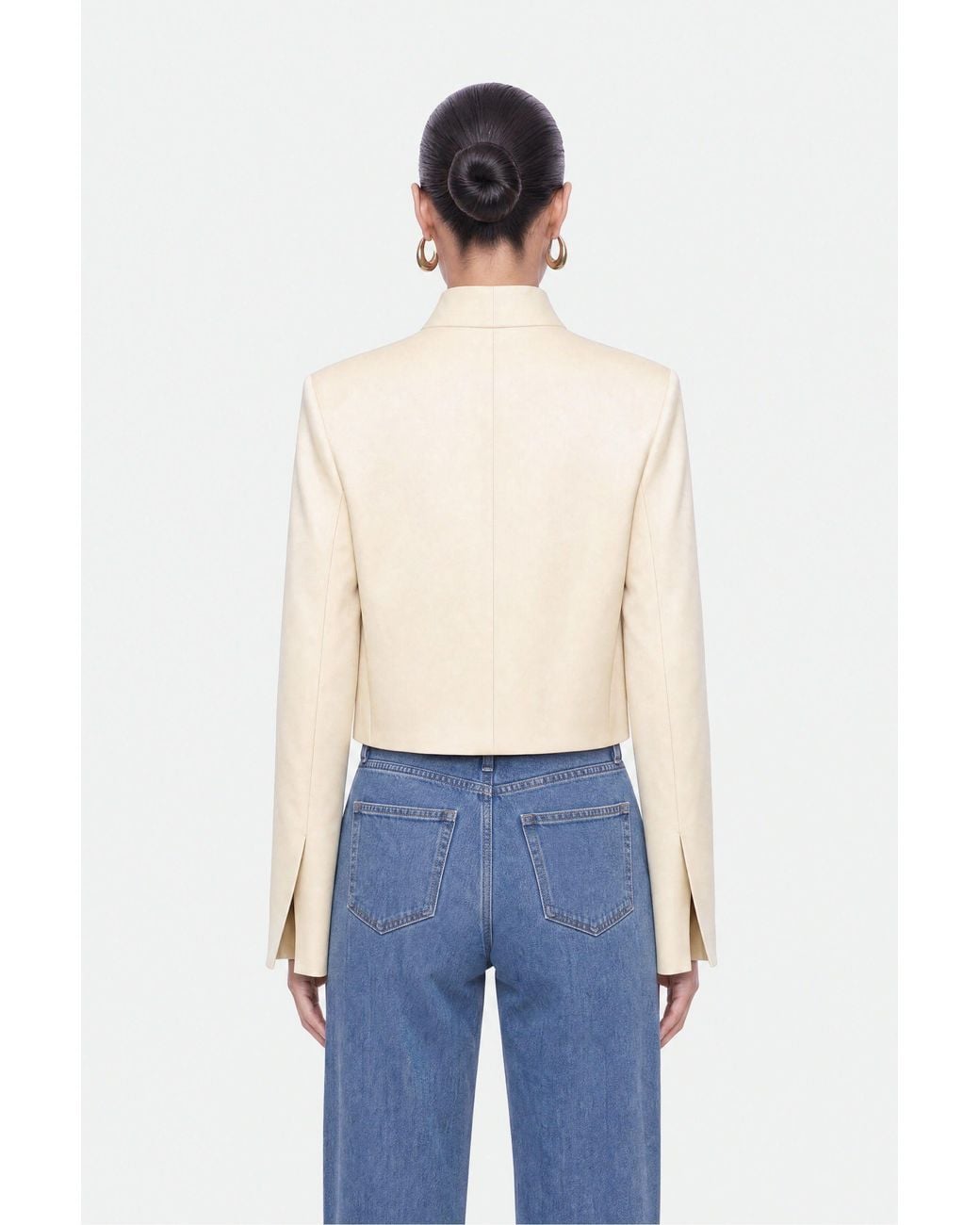 Nocturne Natural Embroidered Cropped Jacket