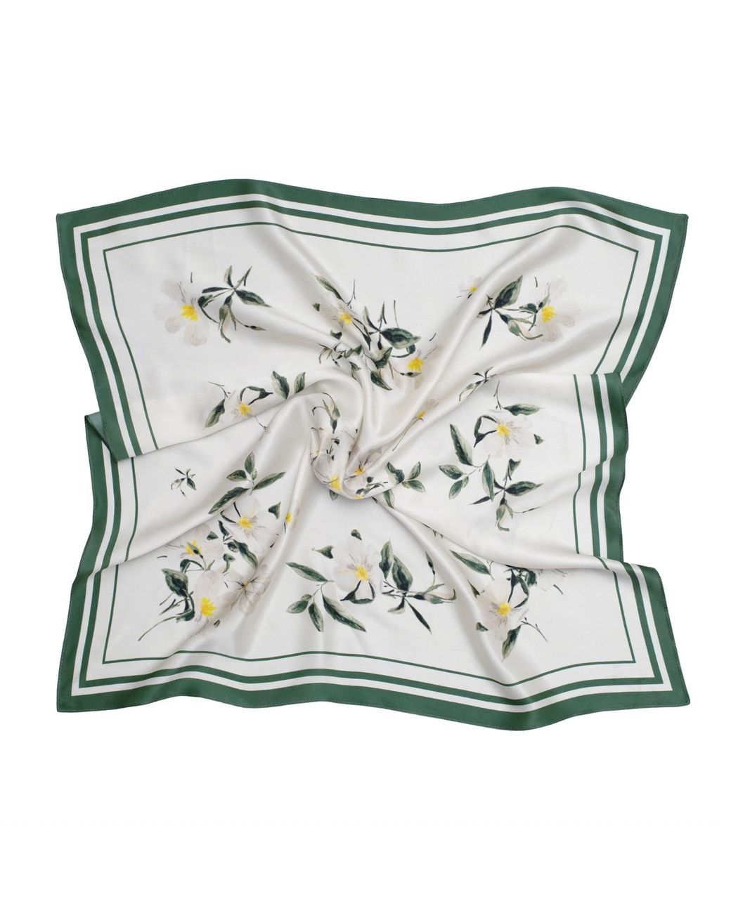 RainSisters Metallic Medium Floral Natural Silk Scarf