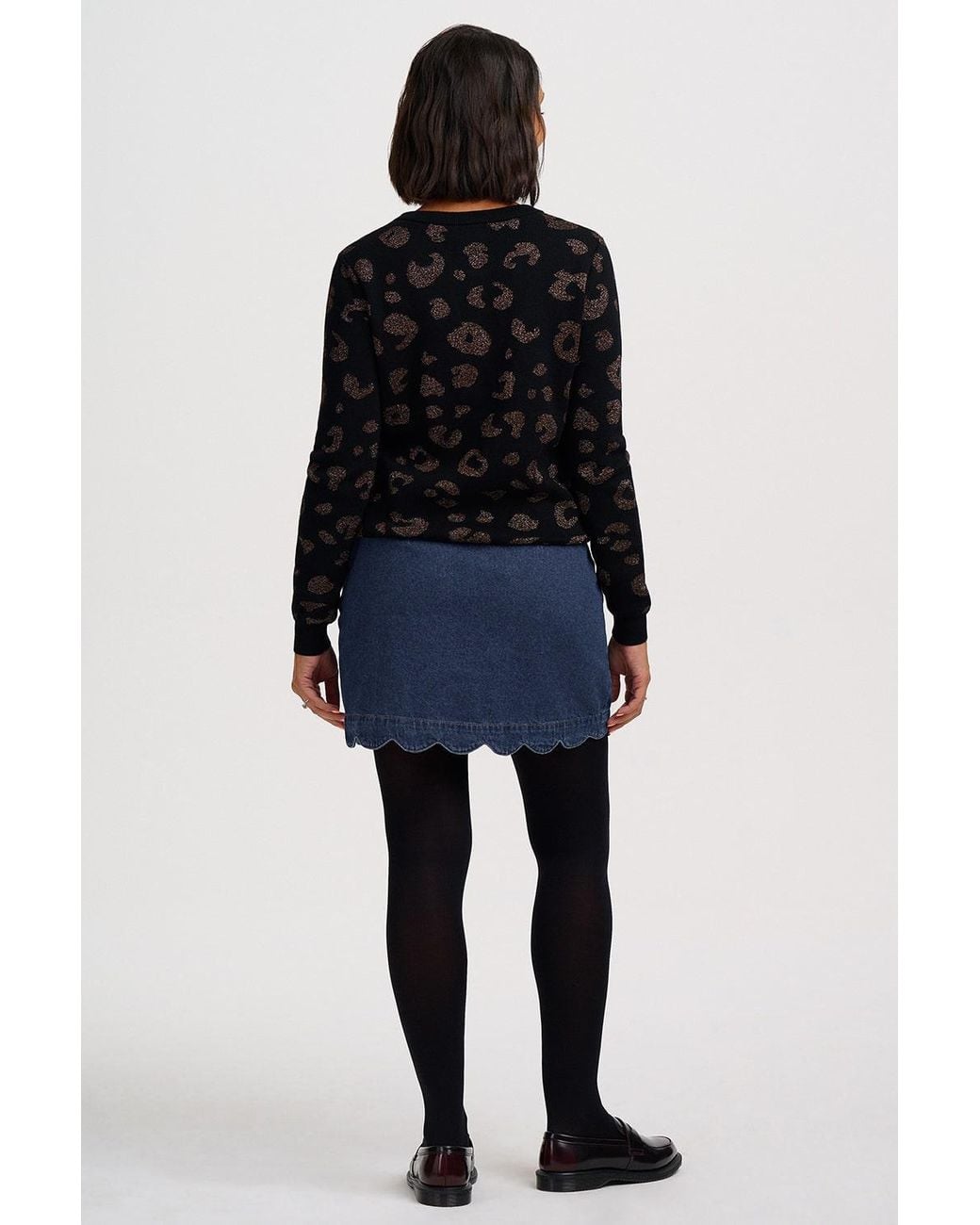 Sugarhill Black Rowena Sweater Bronze Leopard