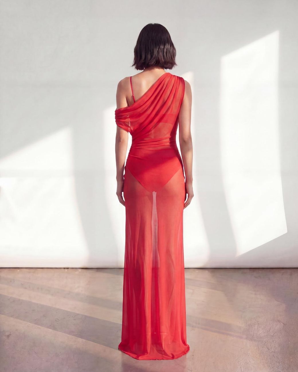 Alia Studio Red Caresse Maxi Gown Dress