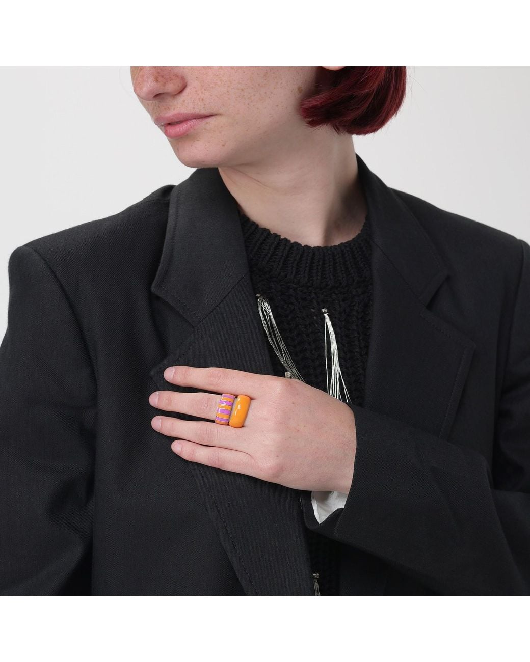 Pinnole Orange From Dusk Till Dawn Thick Ring Stack