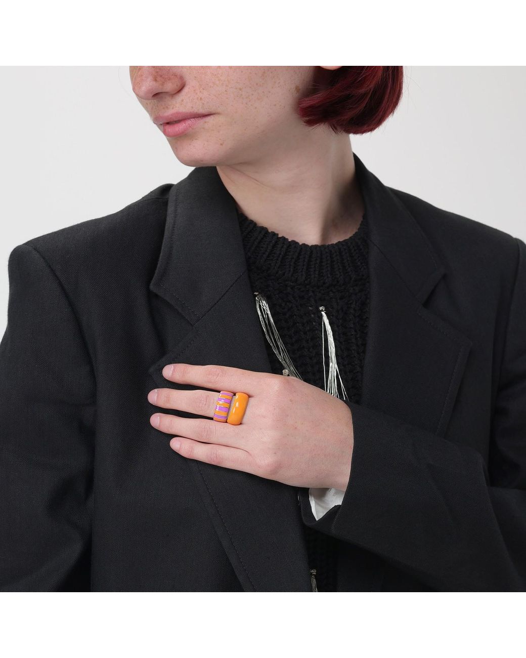 Pinnole Orange From Dusk Till Dawn Thick Ring Stack