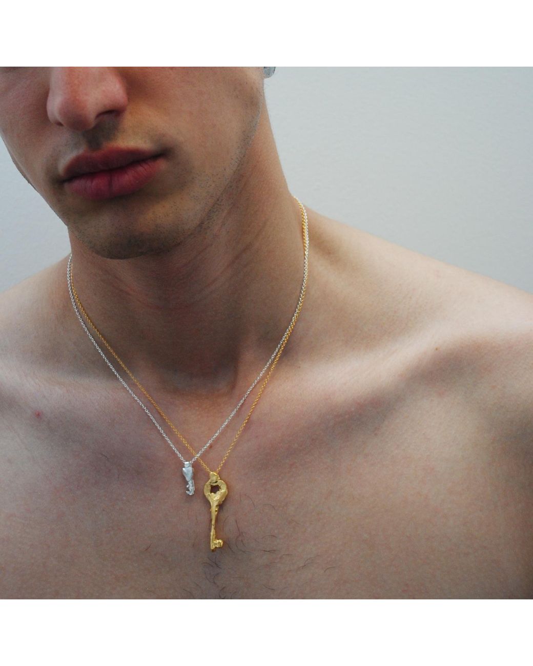 De Roms Metallic The Unfolding Molten Large Key Necklace