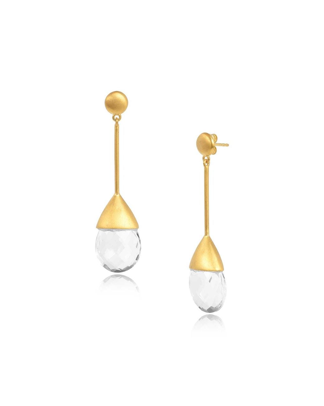 Moon London Metallic Icy Neutral Crystals Drop Earrings