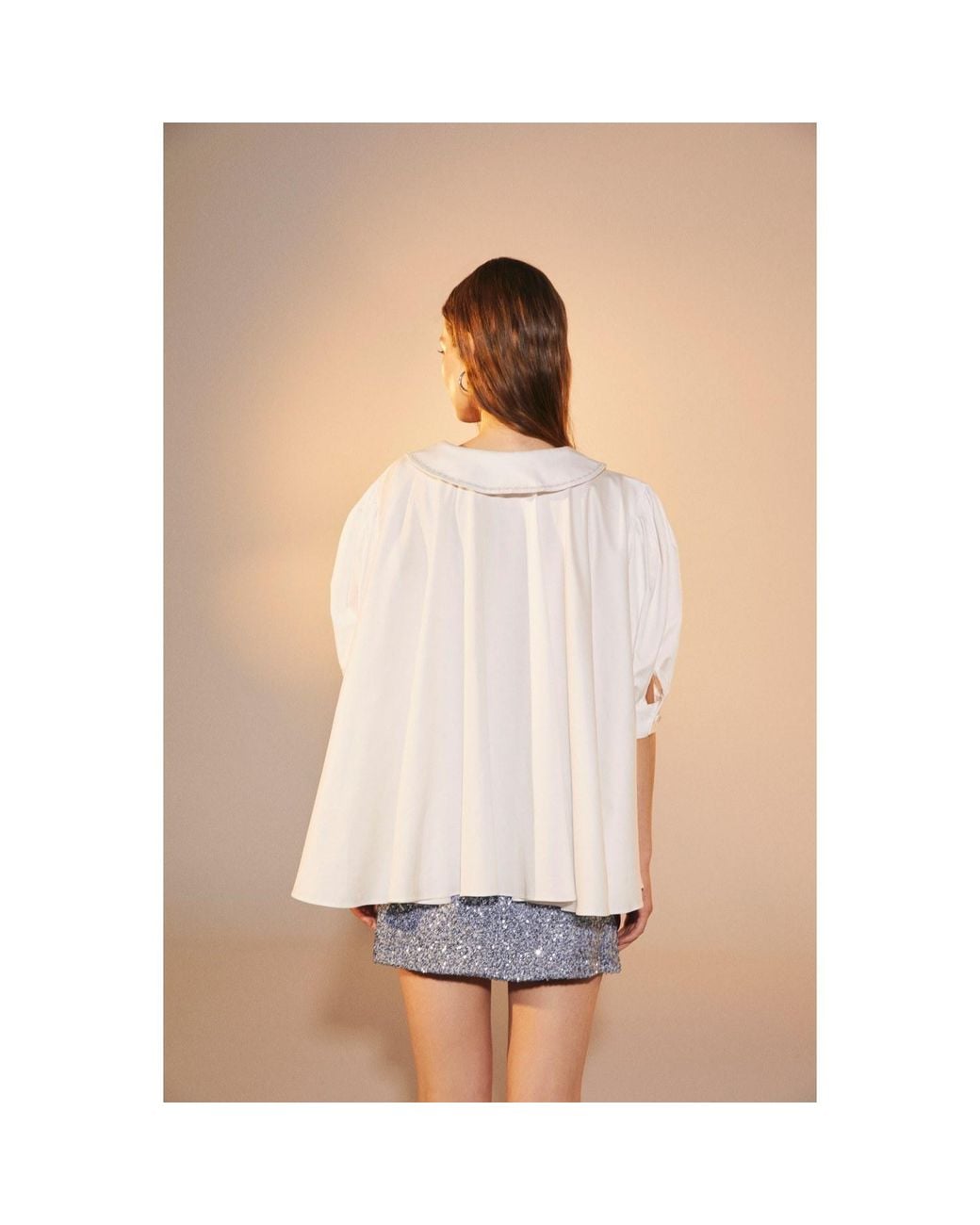 NAZLI CEREN White Poppy Ruffled Cotton Shirt