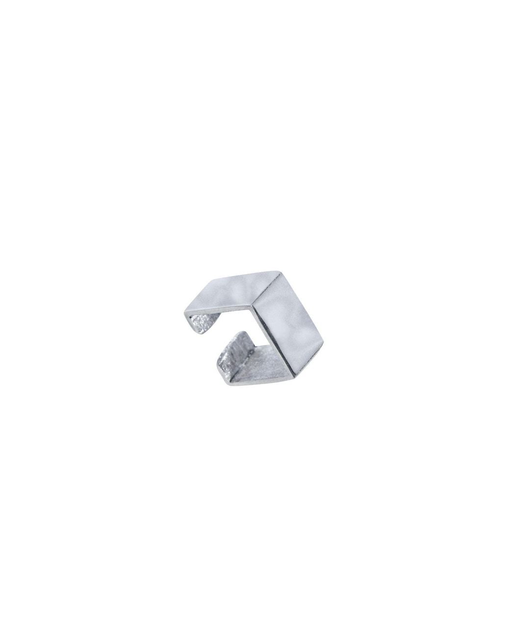 Edge Only White Square Ear Cuff Sterling