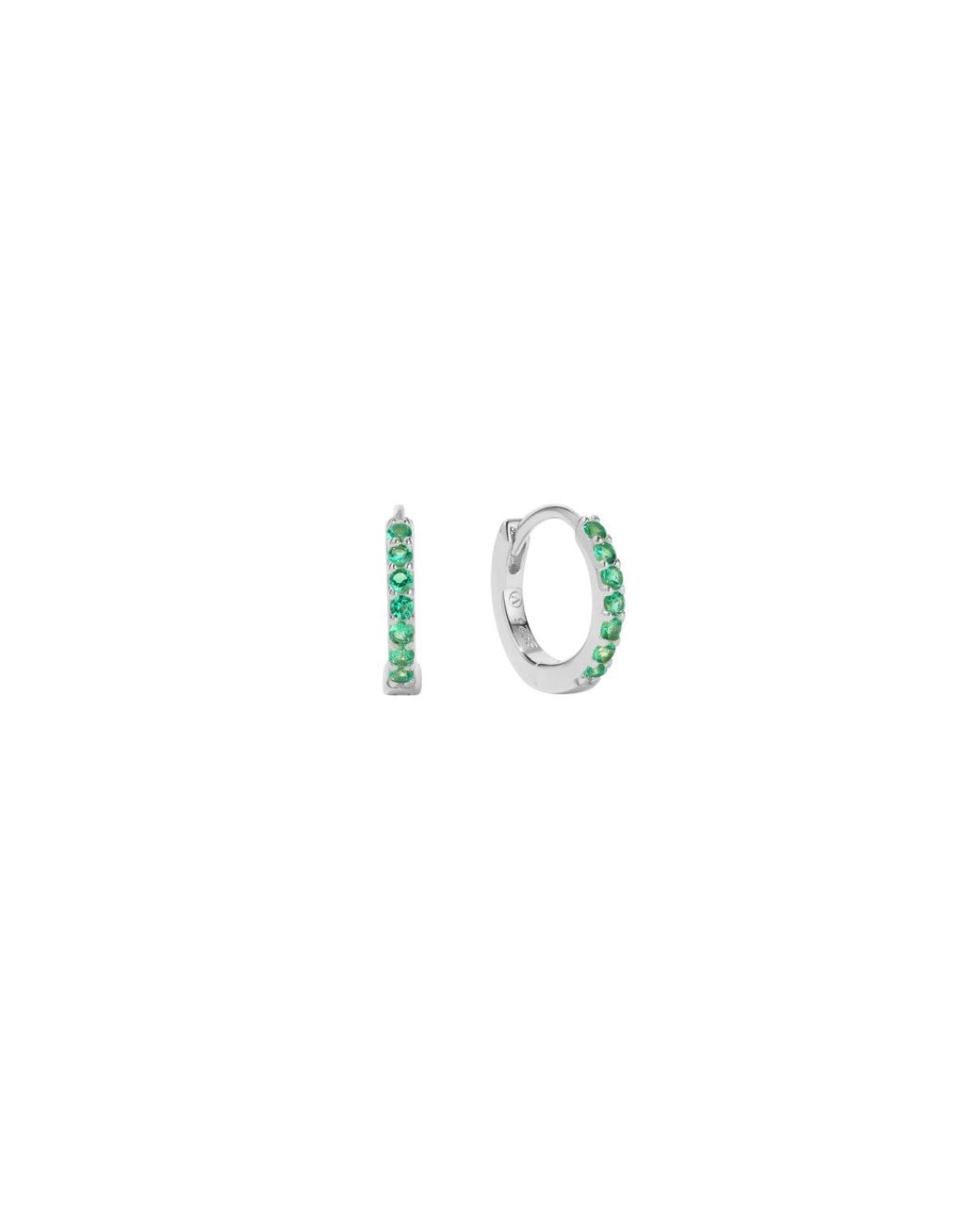 Vanhi Blue Kiki Crystal Huggie Earrings
