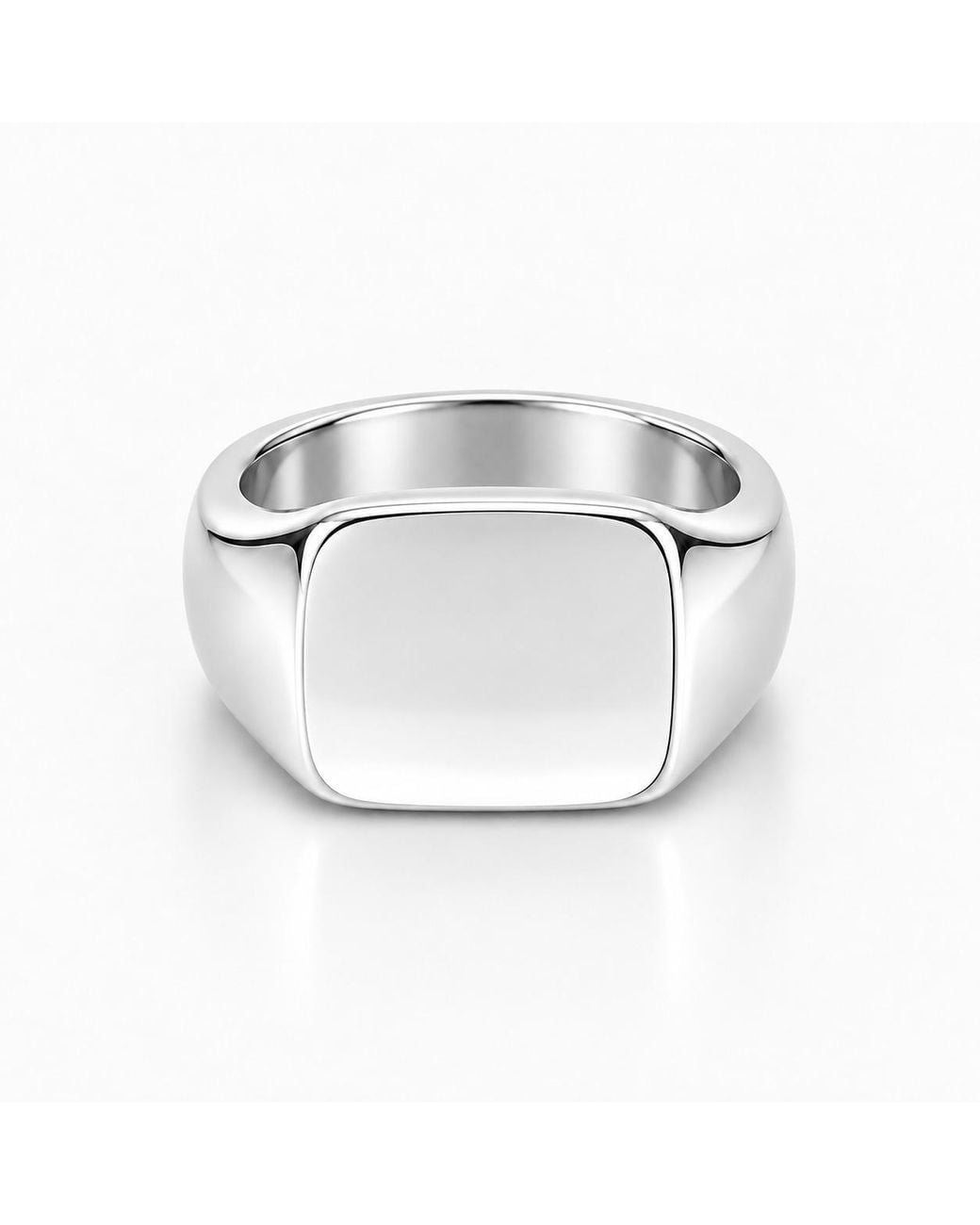Outrage London Square Face Signet Ring in White for Men | Lyst