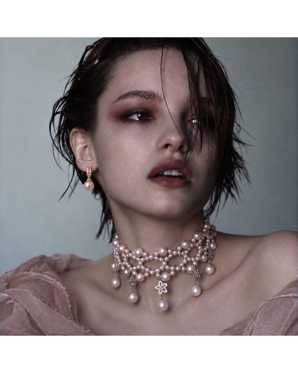 Ninemoo Pink Ballet Rosé Arabesque Pearl Headpiece