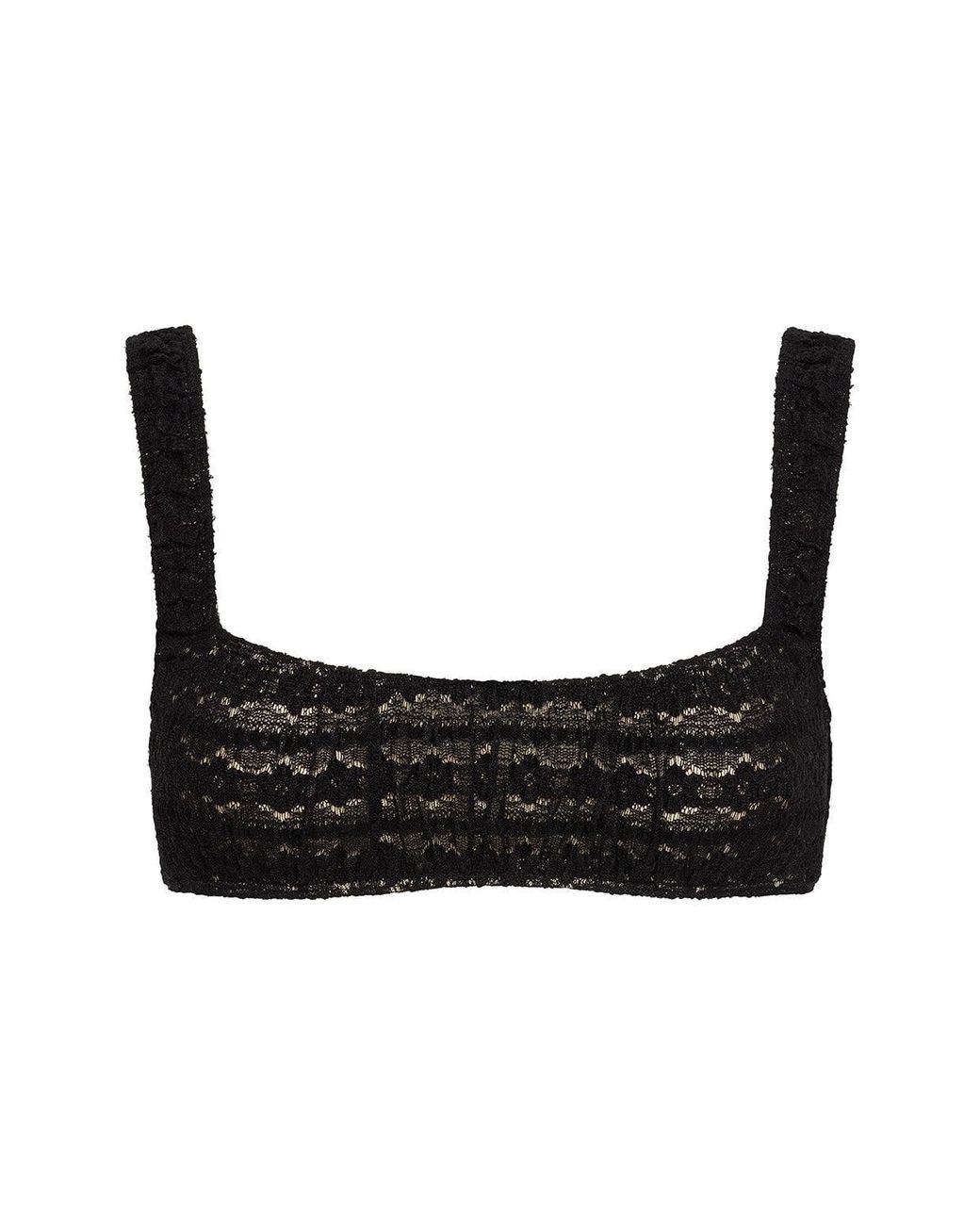 Montce Black Daisy Lace Zoe Bikini Top