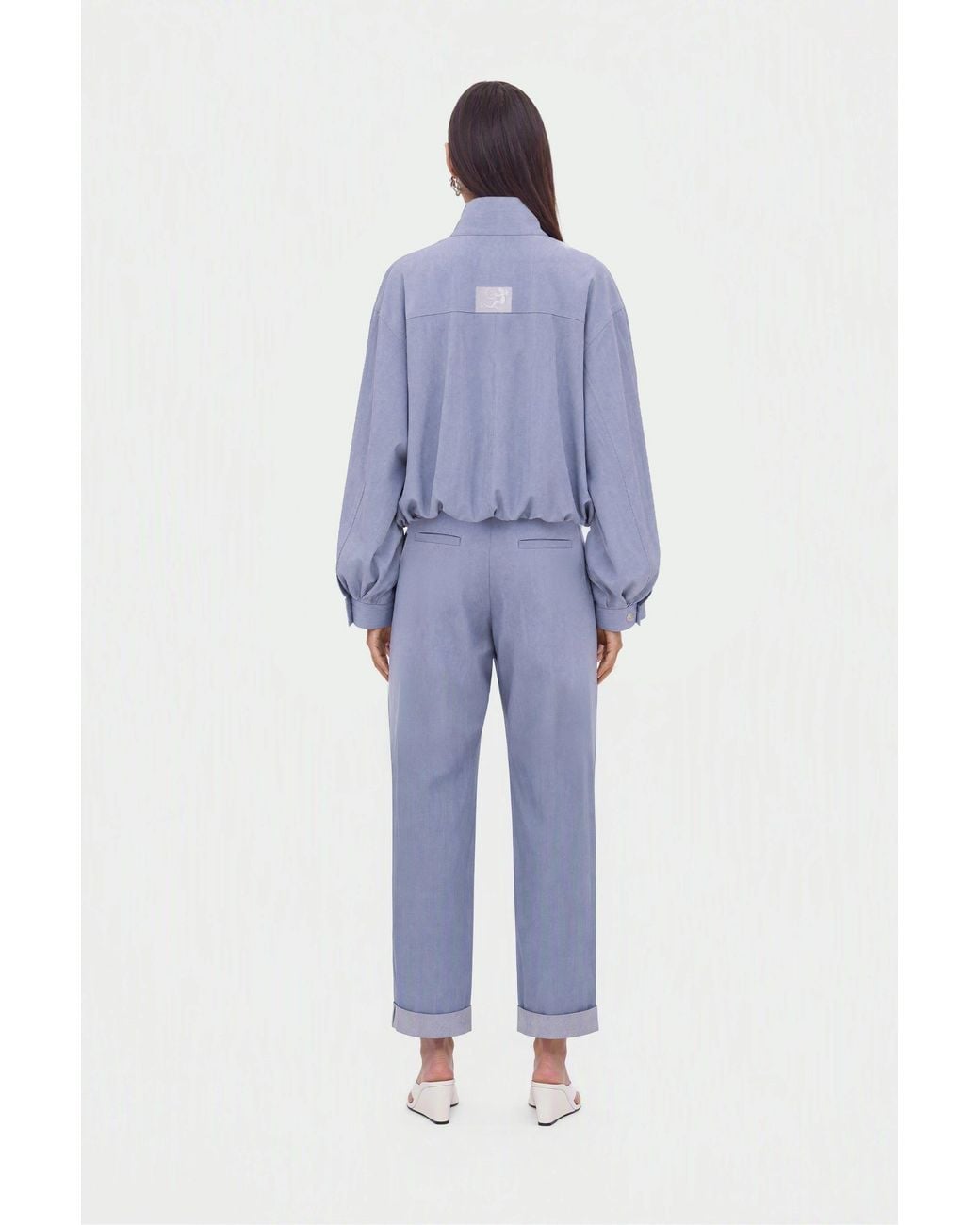 Nocturne Blue Zip Pocket Stand Collar Jacket