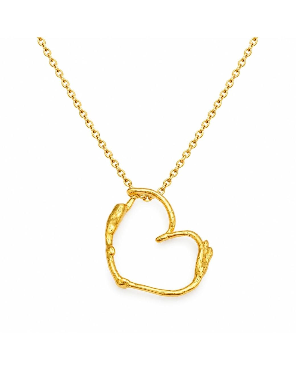 Mother Nature Jewelry Metallic Jasmine Heart Necklace, Heart-Shaped Branch Pendant