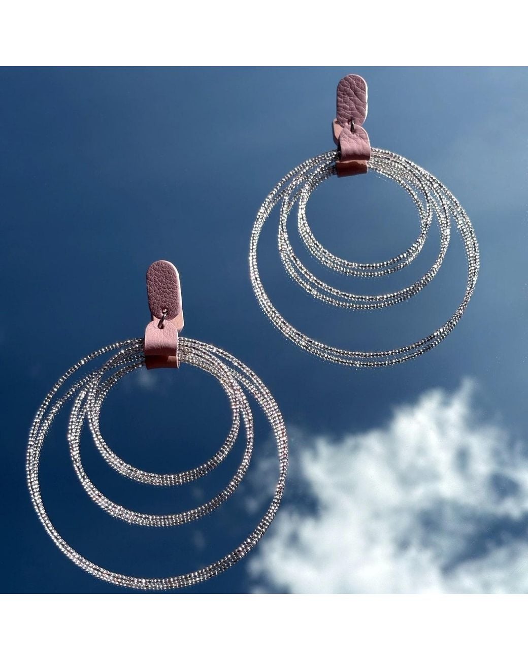 WAIWAI Metallic Halo Beaded Leather Earrings