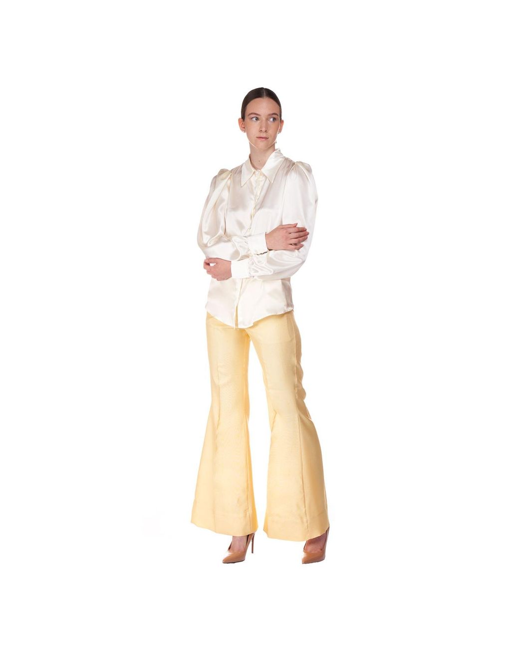 Sofia Tsereteli White Cream Silk Blouse