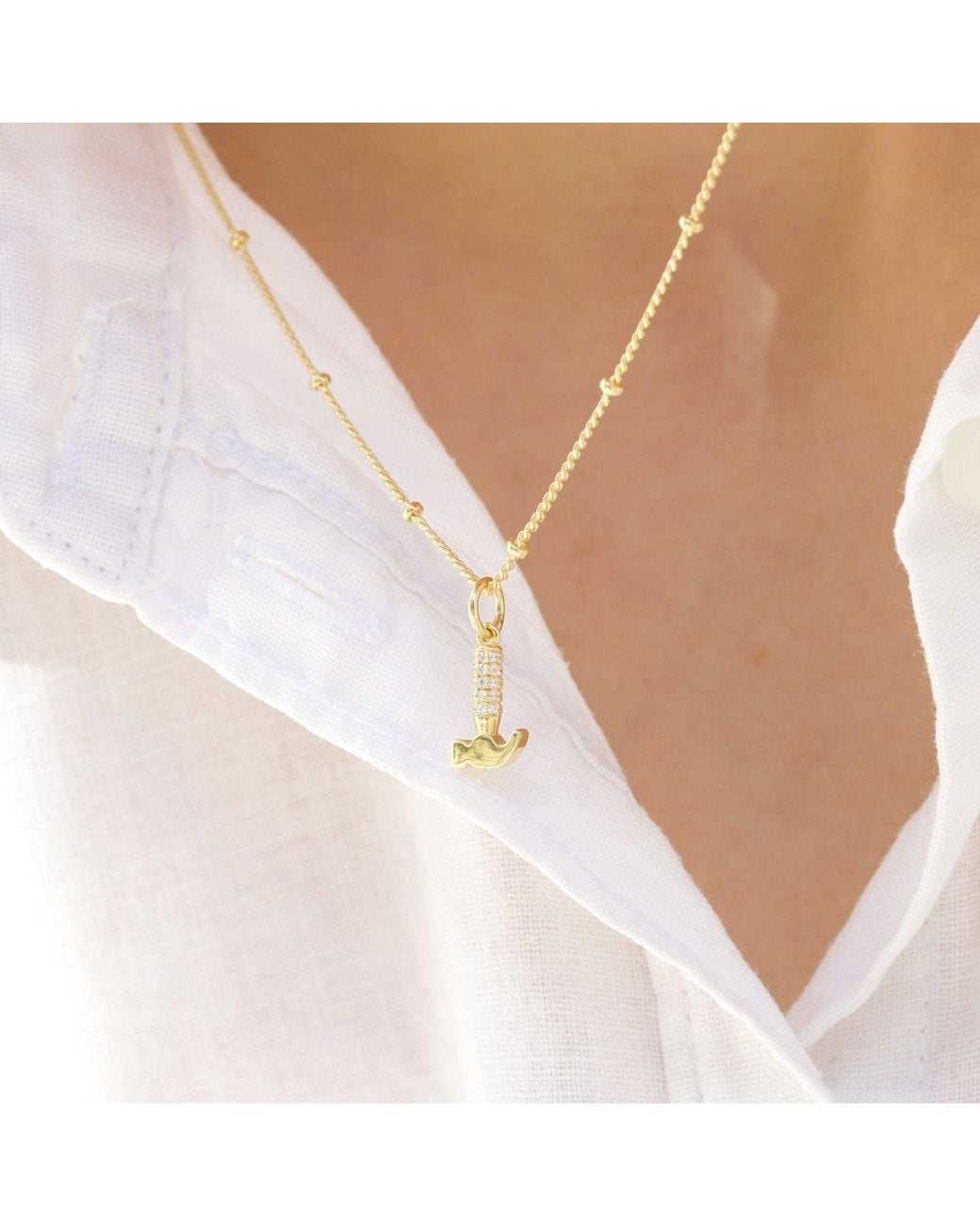 With Love Darling Metallic Hammer Necklace Diamond