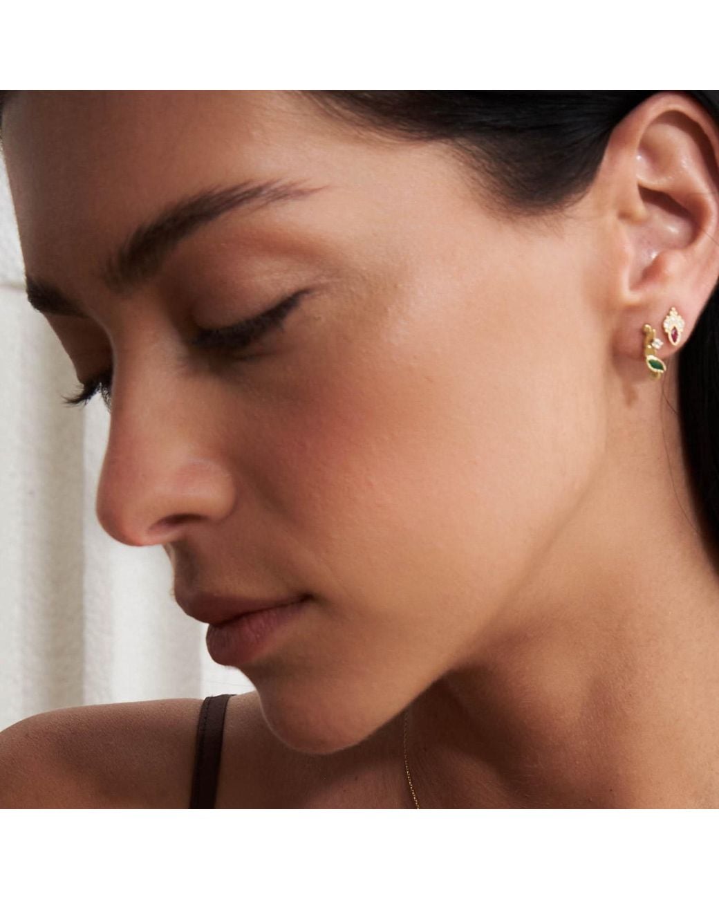 Myrto Katramadou Jewellery Metallic Royal Bloom – Ruby Petal Earrings