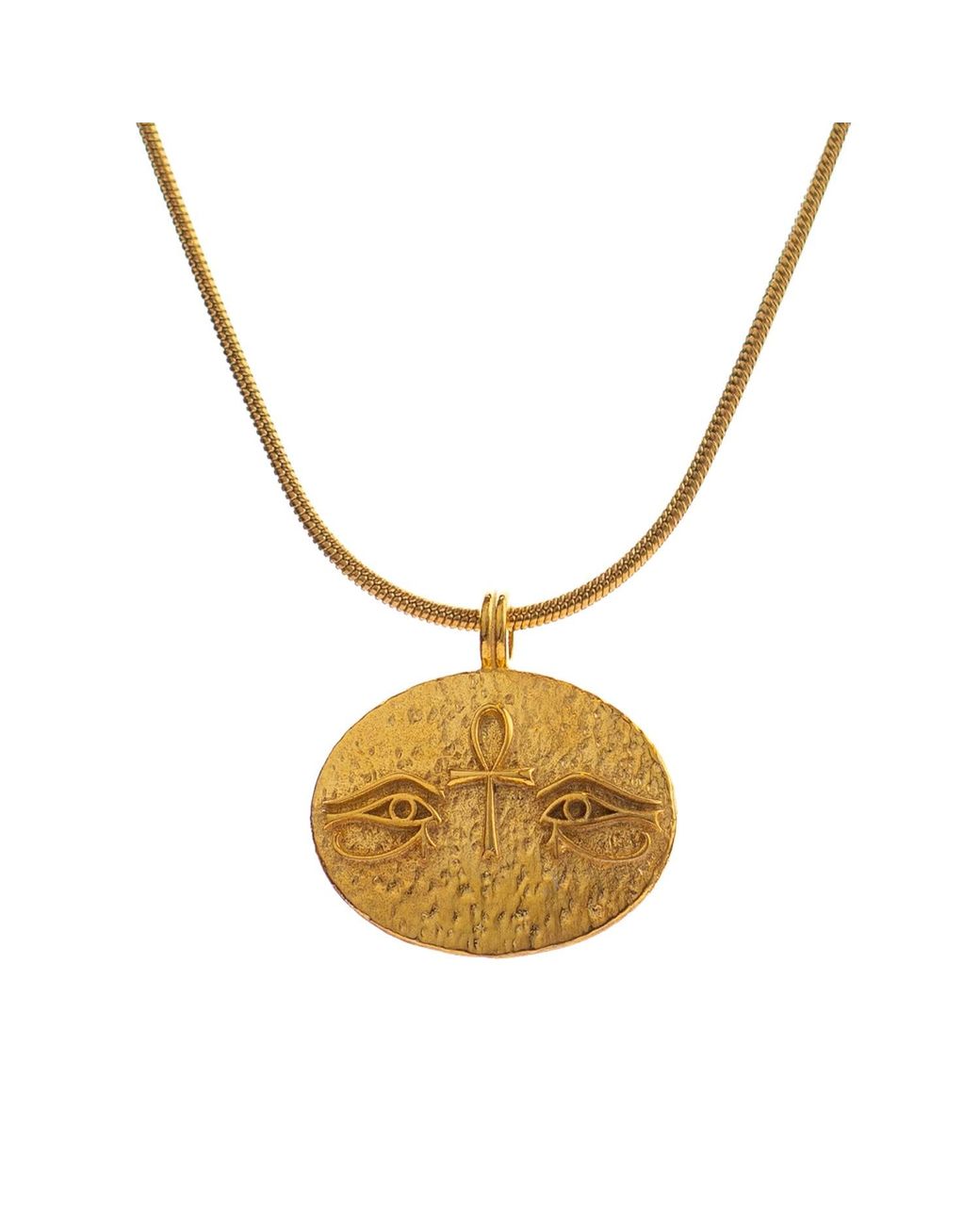 Ebru Jewelry Metallic Eternal Vision Ankh Medallion Necklace