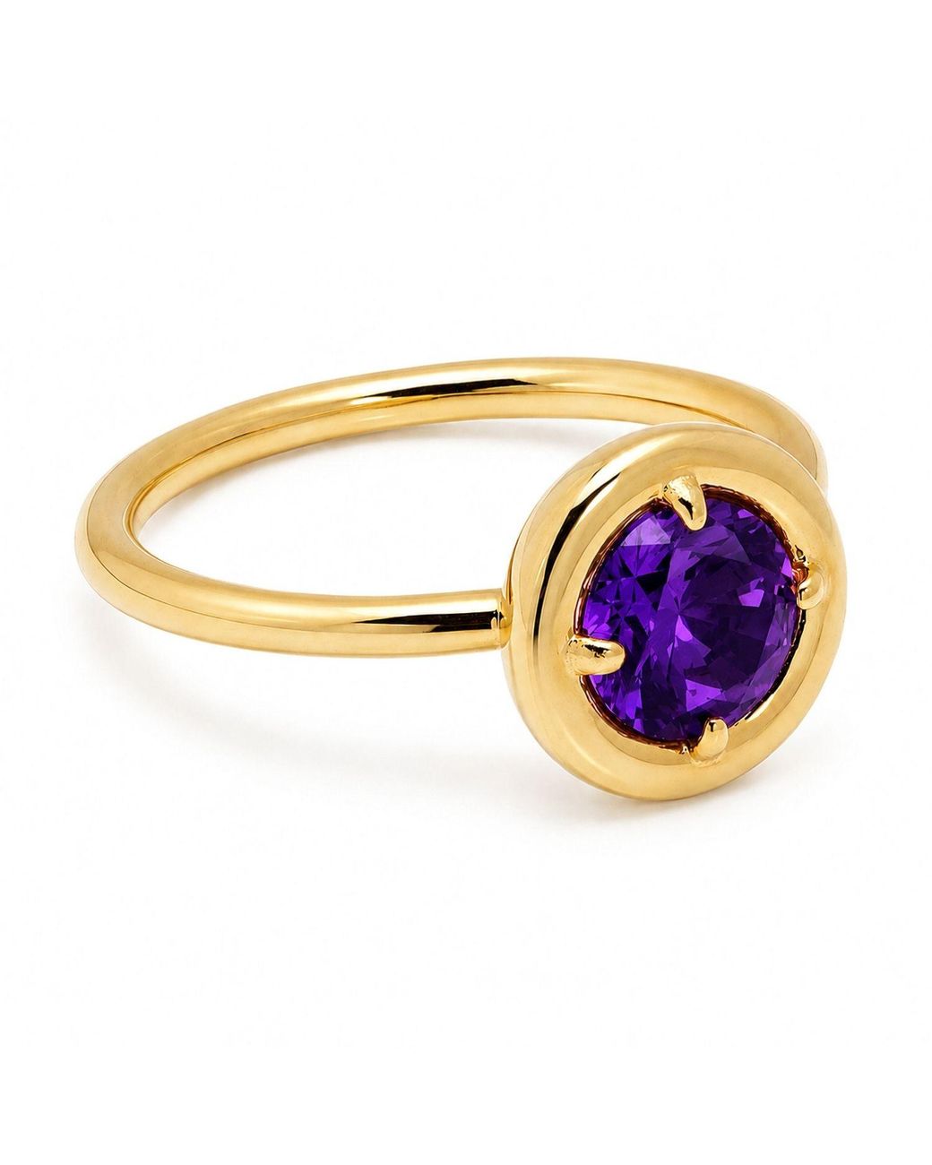 Belinda Jewelz Multicolor Amethyst Round Solitaire Chunky Ring