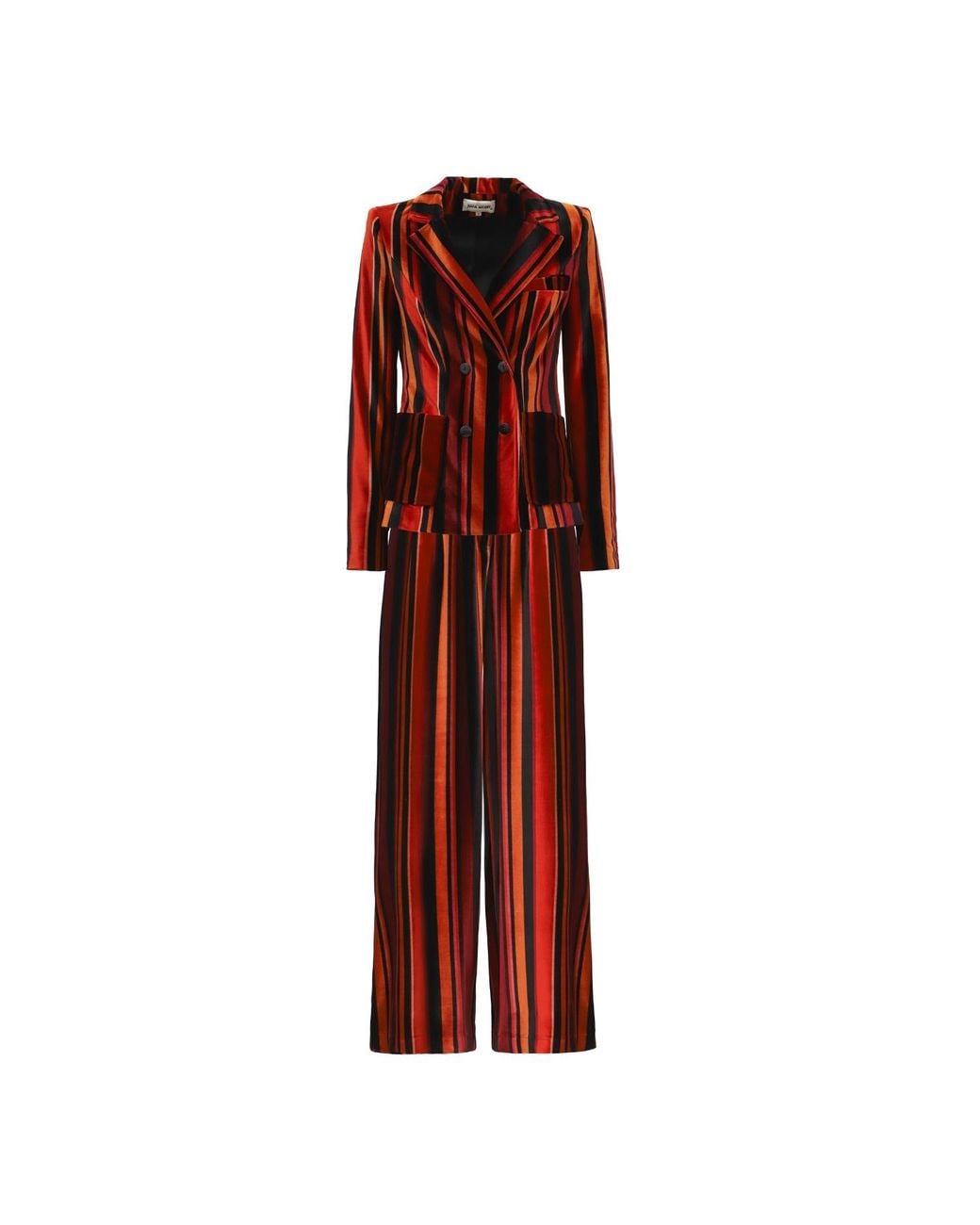 Julia Allert Red Retro Wide-Leg Trousers