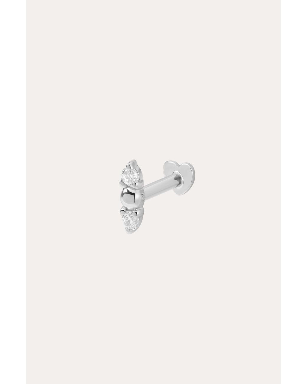 Vanhi White 14K Solid Greta Lab-Grown Diamond Flat Back Stud