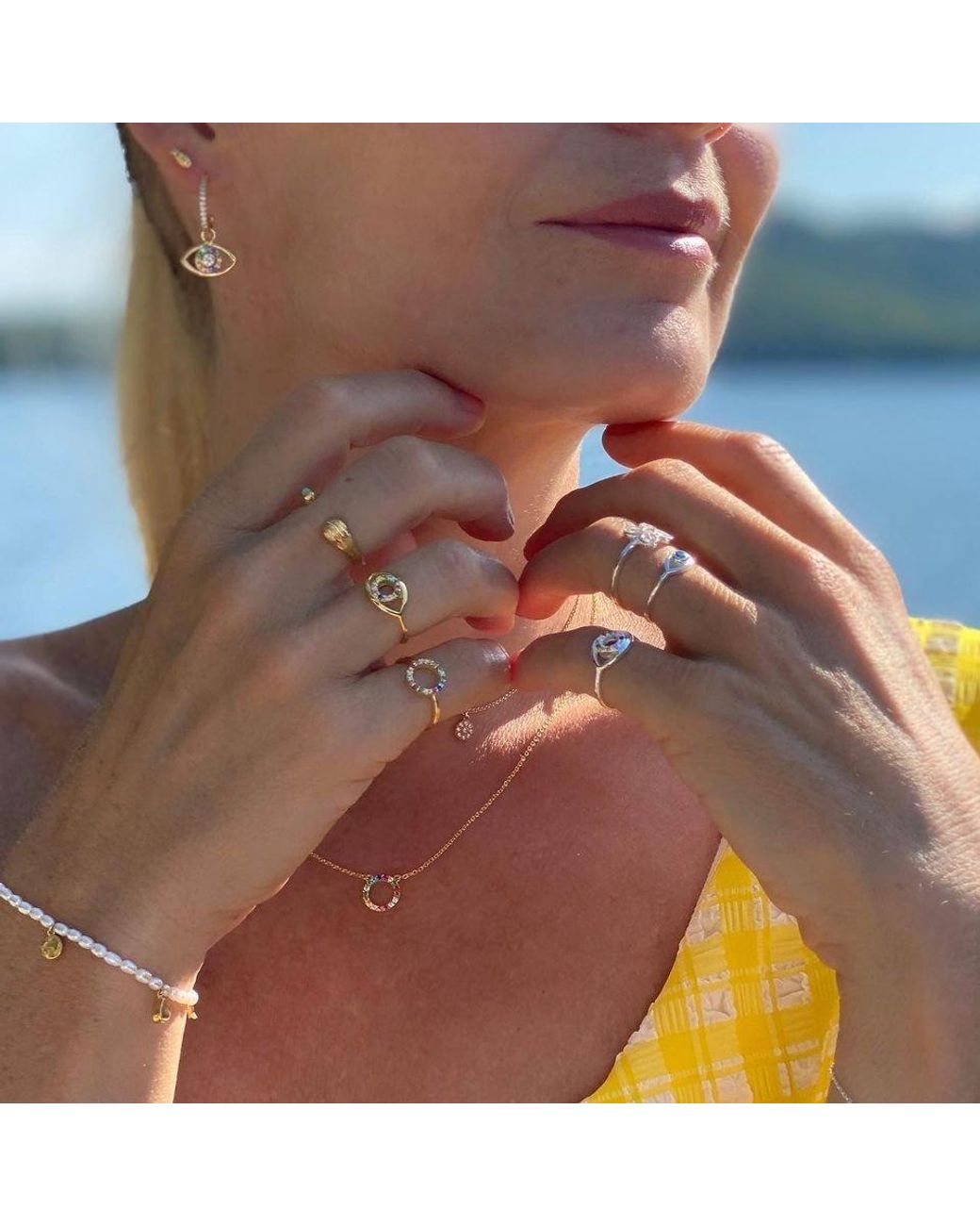 With Love Darling Metallic Eye Hoops