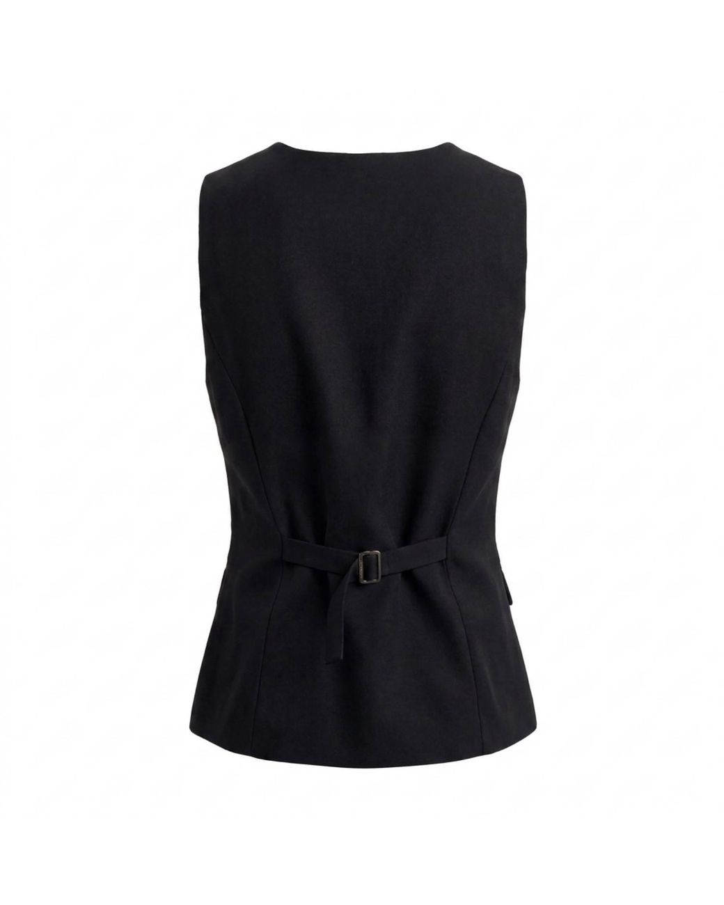 Modenaire Blue Longline Vest Structured Button Front