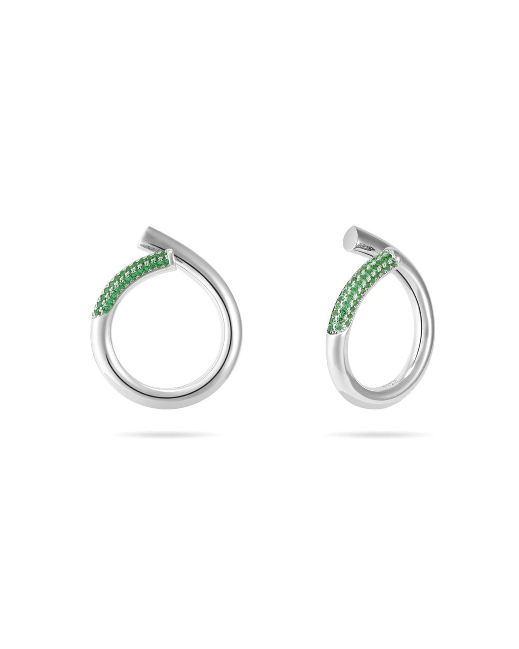 Meulien Metallic Open Twist Waterdrop Ring
