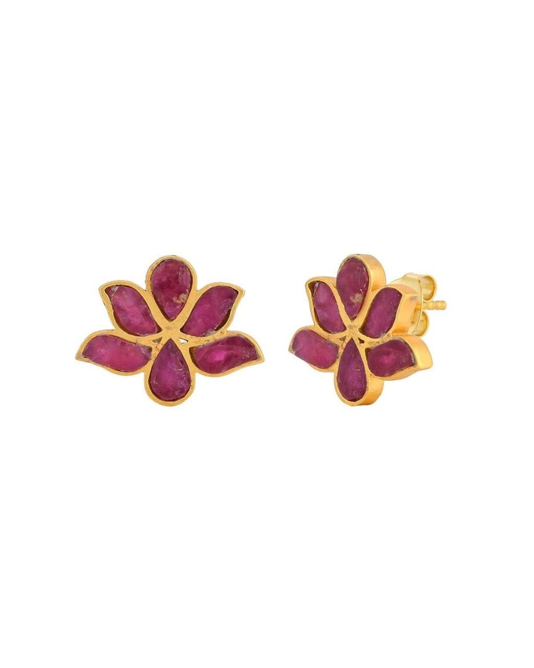 Opium Jewels Red Water Lotus Studs