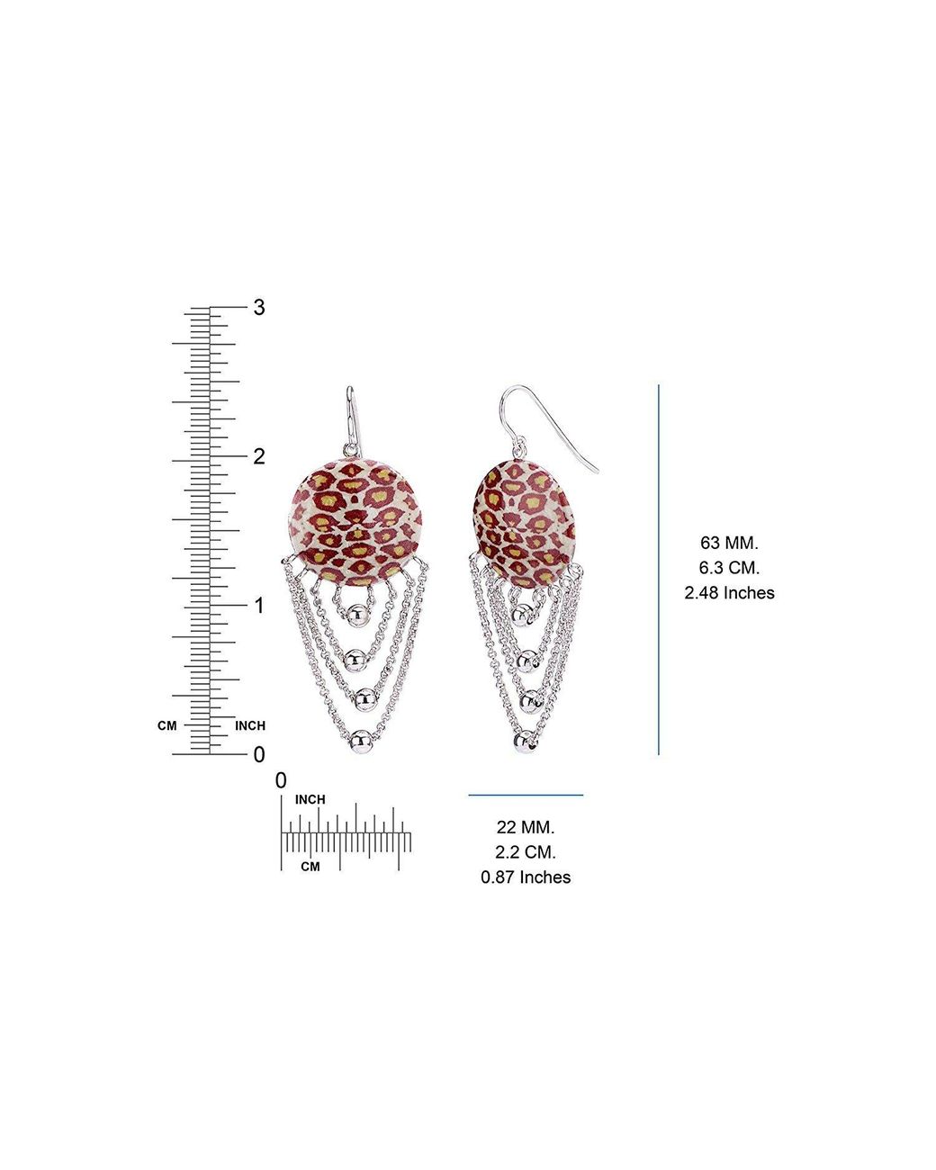 Gold & Honey White Leopard Drop Earring