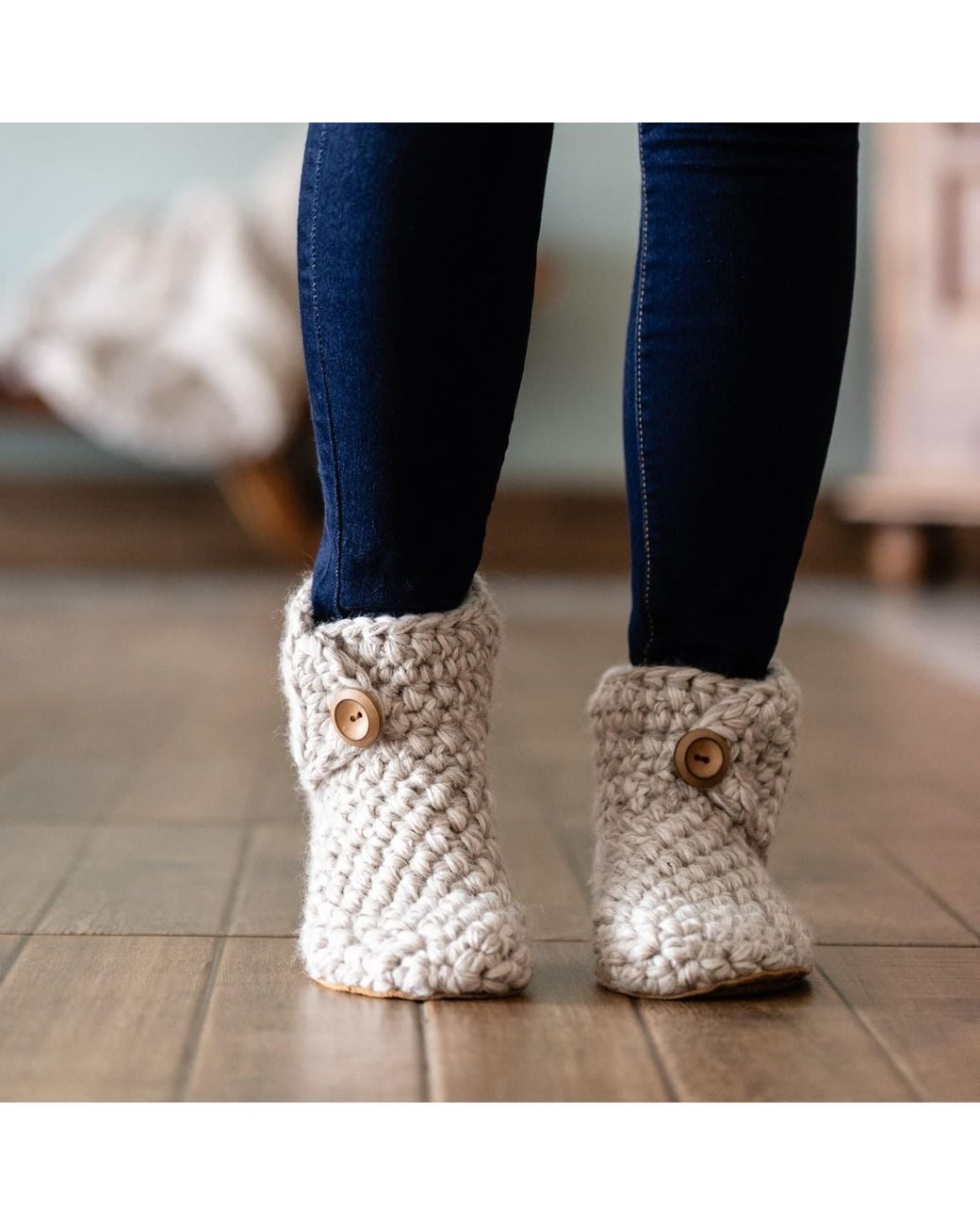 Kingdom of Wow Natural Extra Chunky Boot Wool Slippers For