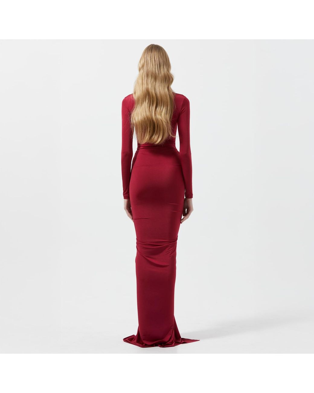 Herfetch Neutrals Tailored Skirt-Burgundy