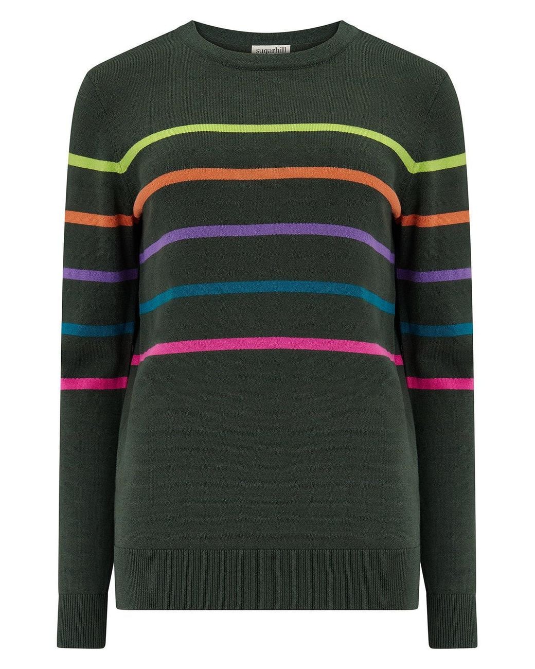 Sugarhill Green Rita Sweater Khaki Stripe