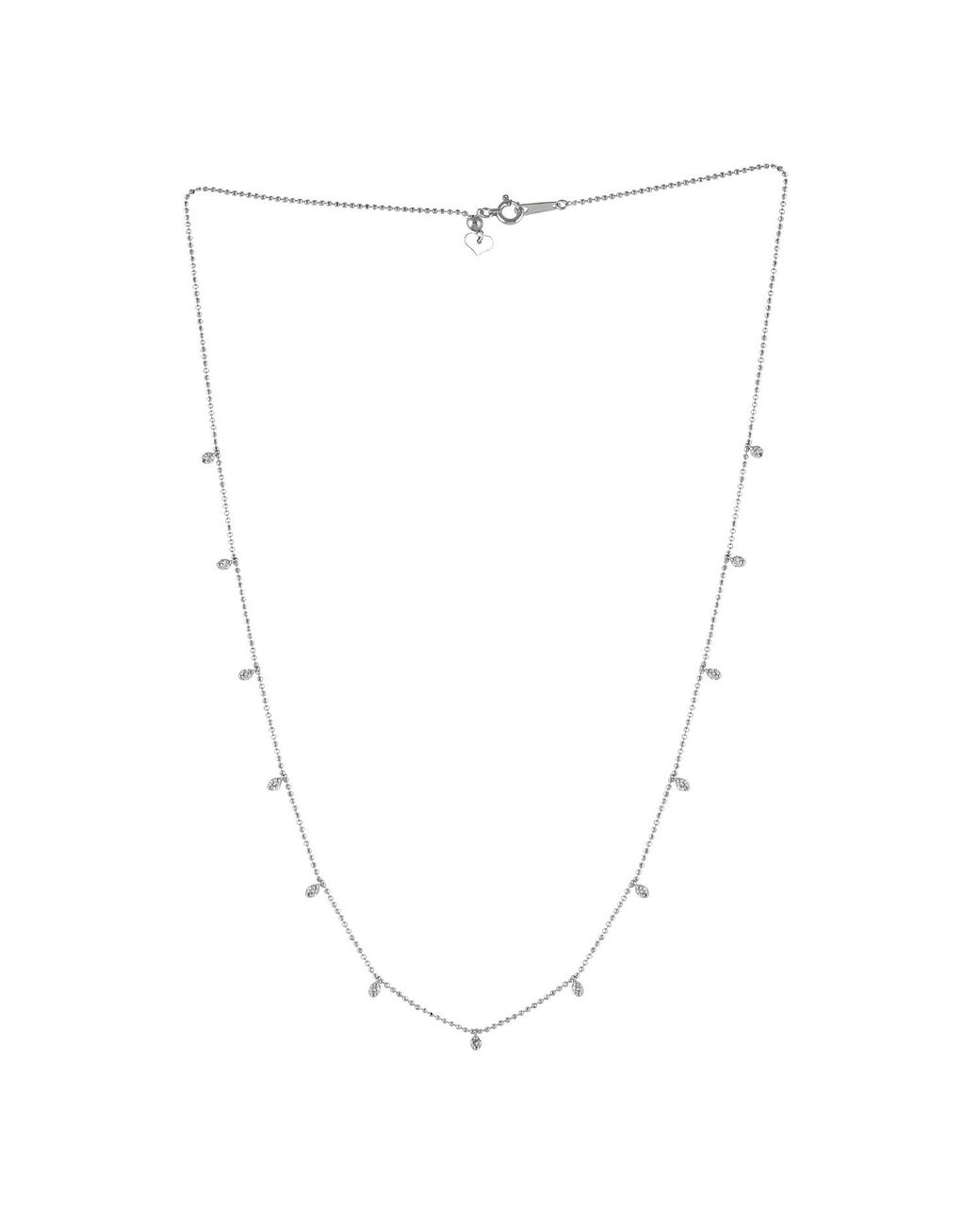 Artisan White 18K Marquise Diamond Station Chain Necklace