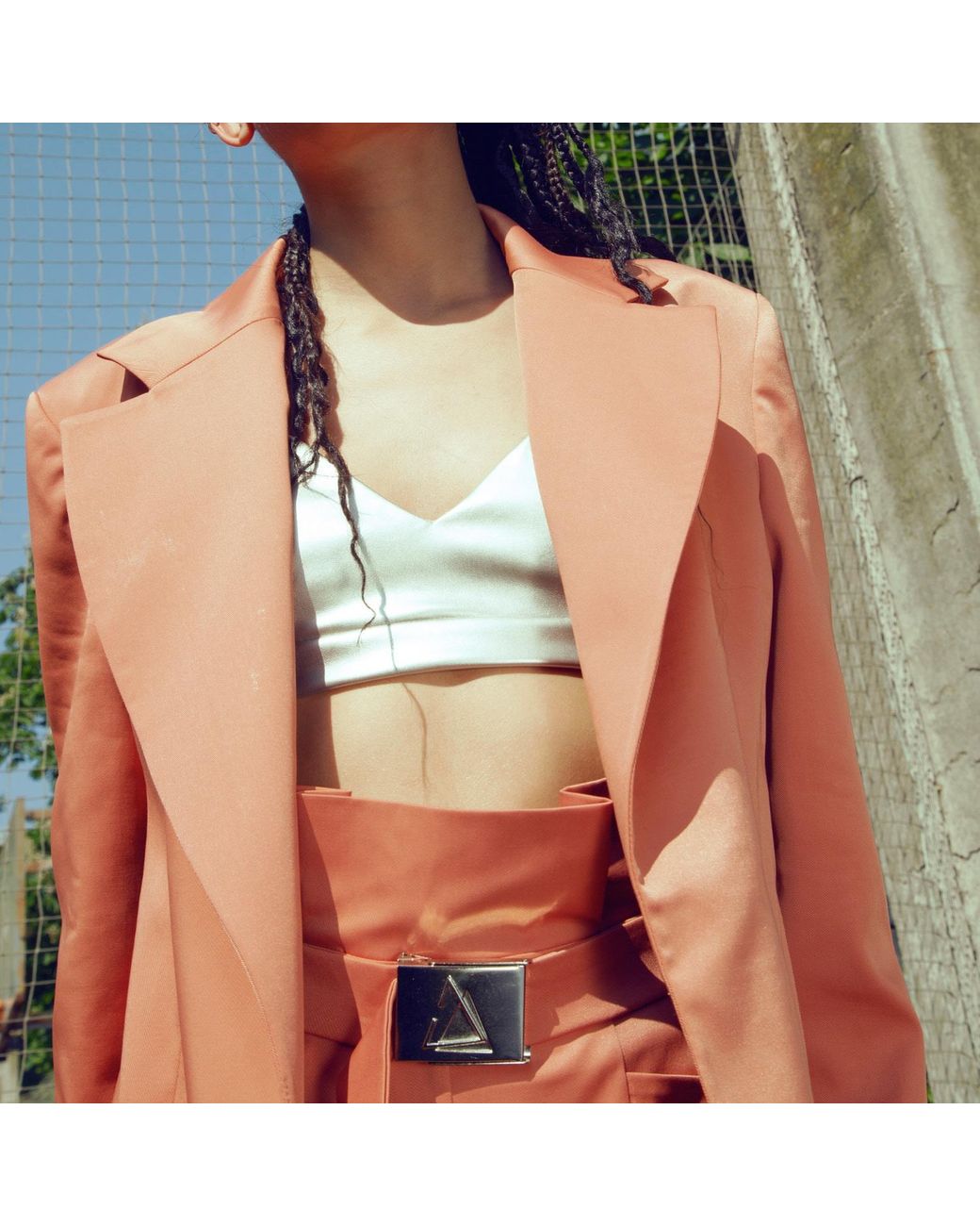 Mirimalist Metallic Janset Copper Blazer