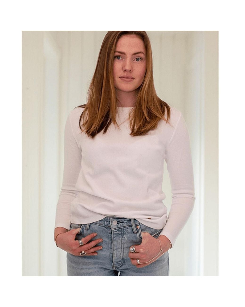 tirillm White Sia Long Sleeve Top