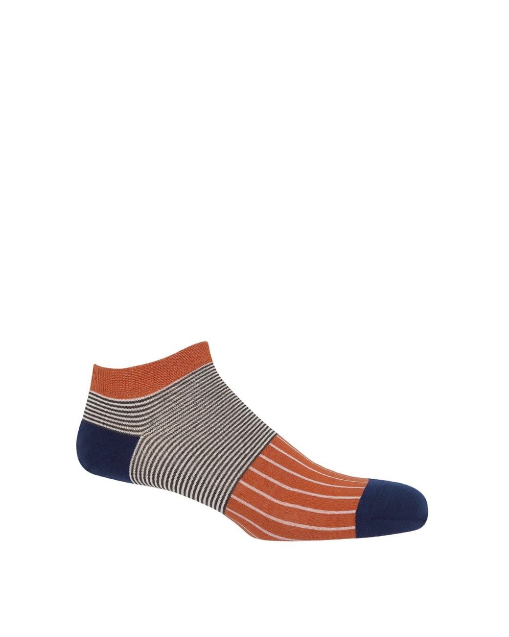 Peper Harow - Made in England Blue Oxford Stripe Trainer Socks – Bundle for men