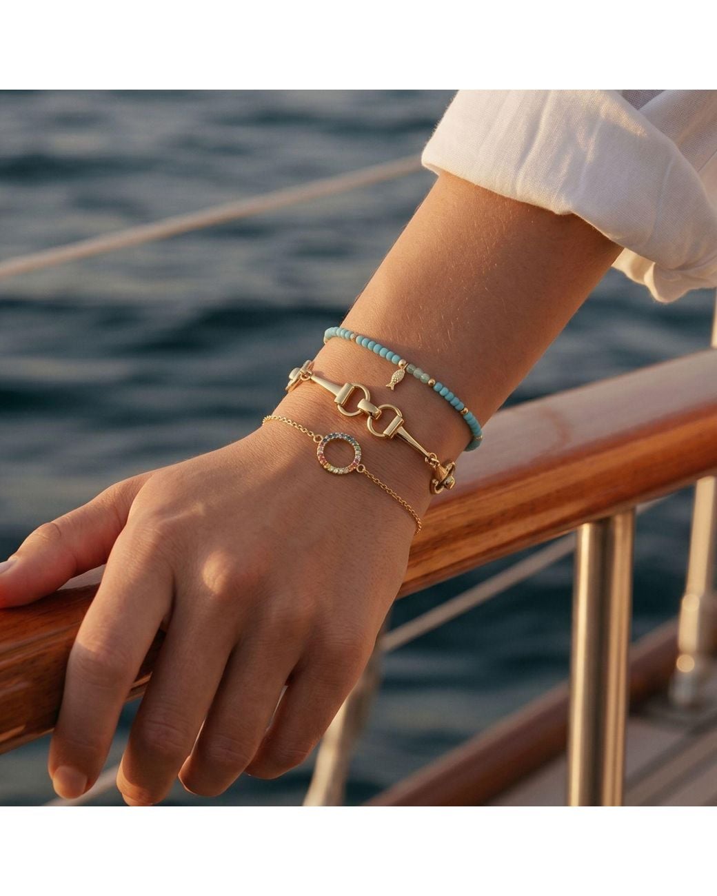 With Love Darling Blue Fish Beaded Bracelet
