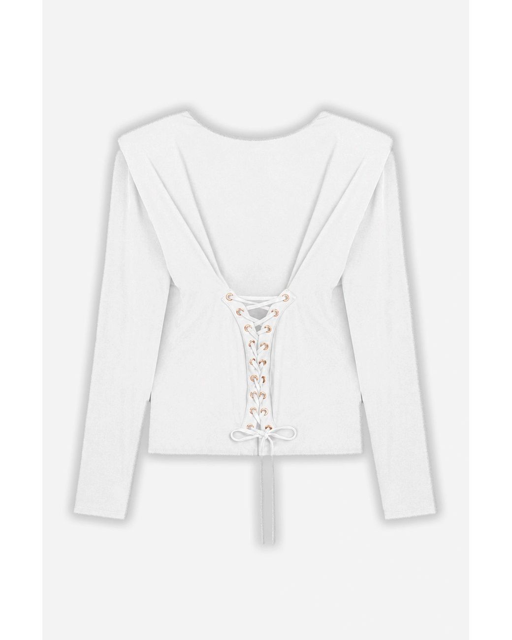 Nocturne White Eyelet Lace Up Blouse