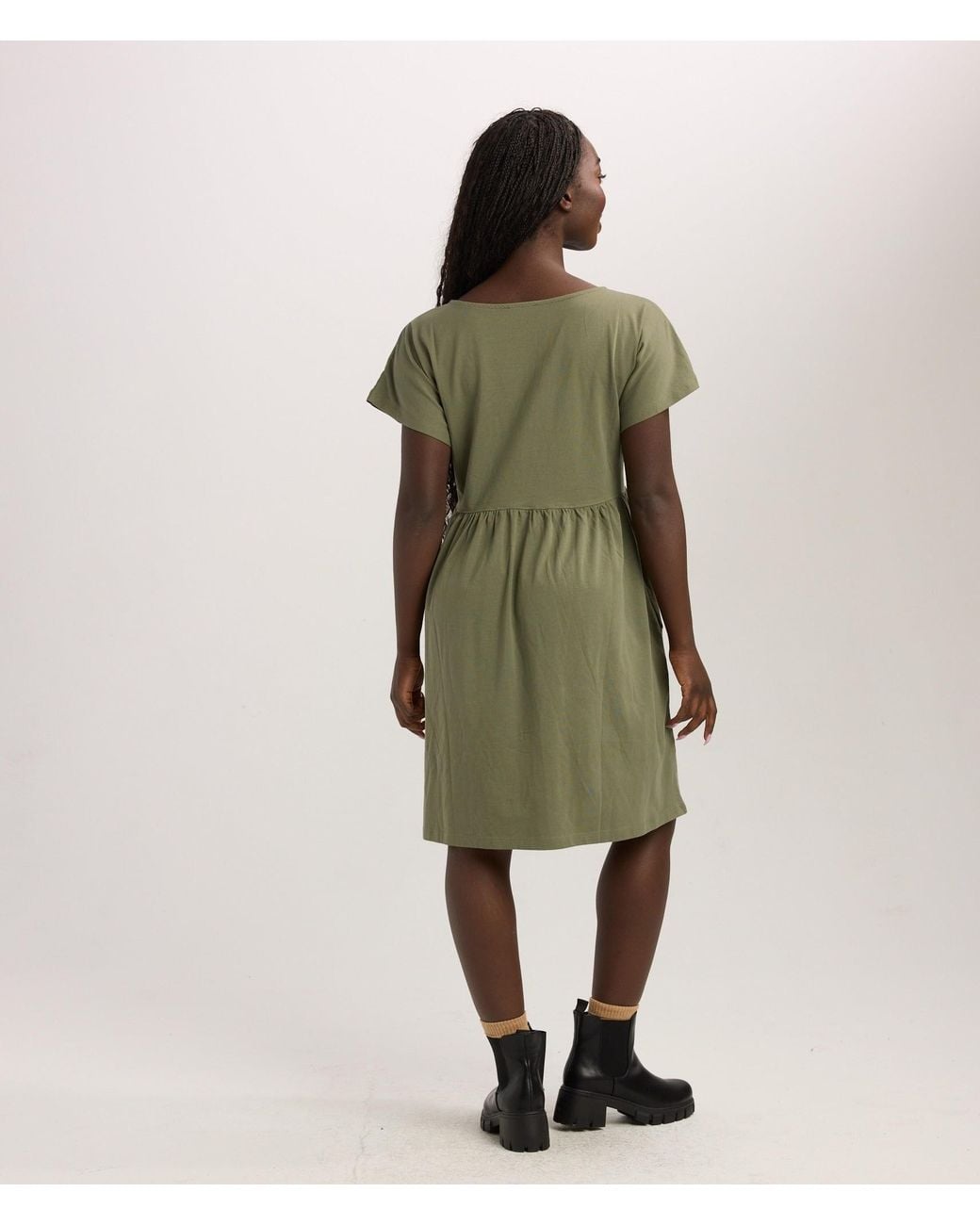 Known Supply Green Cotton Button Up Dress