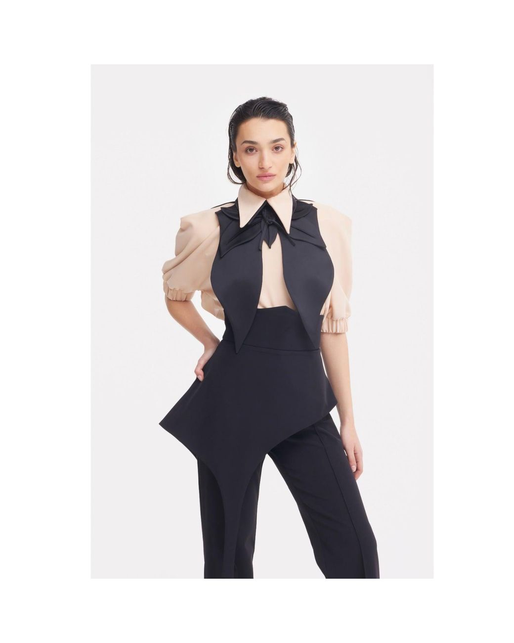 Julia Allert Black Full-Length Tailored Straight Leg Pants With Back Zipper