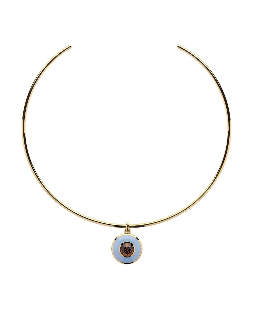 Emma Holland Jewellery Metallic Smoked Topaz & Enamel Collar Necklace