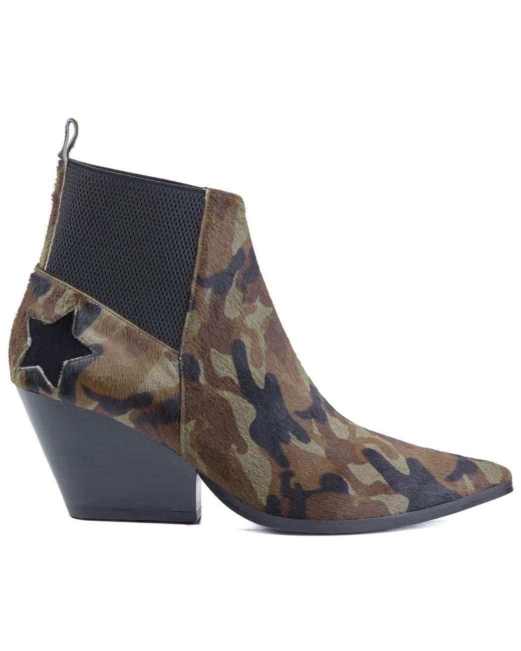 Rosamund Muir London Brown Felixa Camouflage Calf Hair With Star Ankle Boots