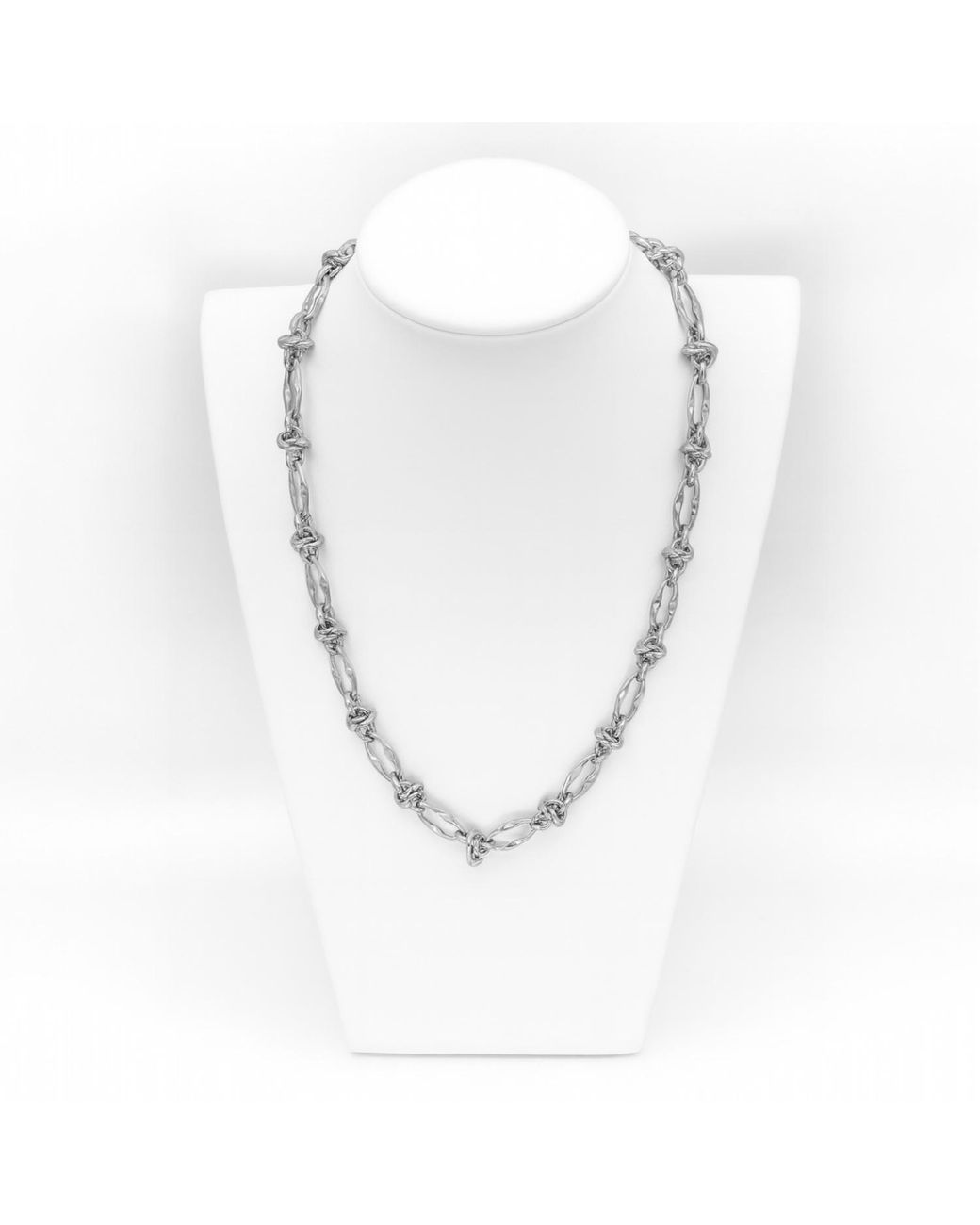 Jagged Halo Jewelry Metallic Barbed Love Knot Necklace