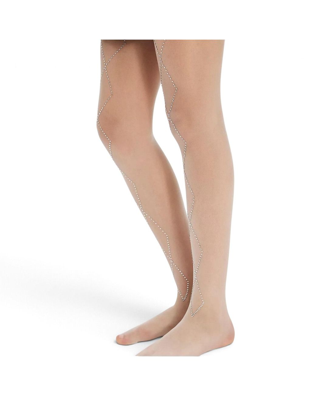 HIGH HEEL JUNGLE by KATHRYN EISMAN Natural Richie Diamond Crystal Tights