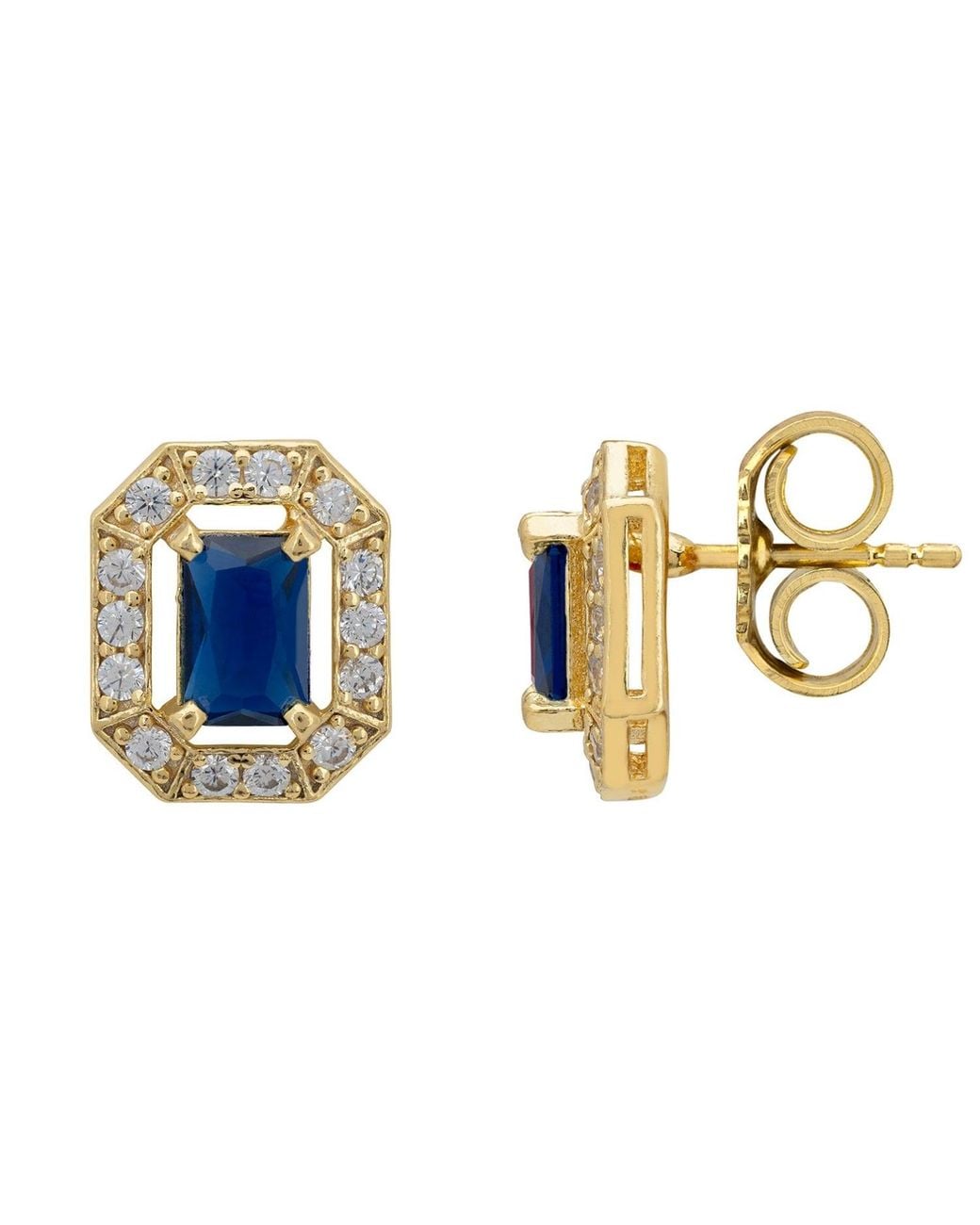 Latelita London Blue Whistledown Gemstone Stud Earrings Sapphire