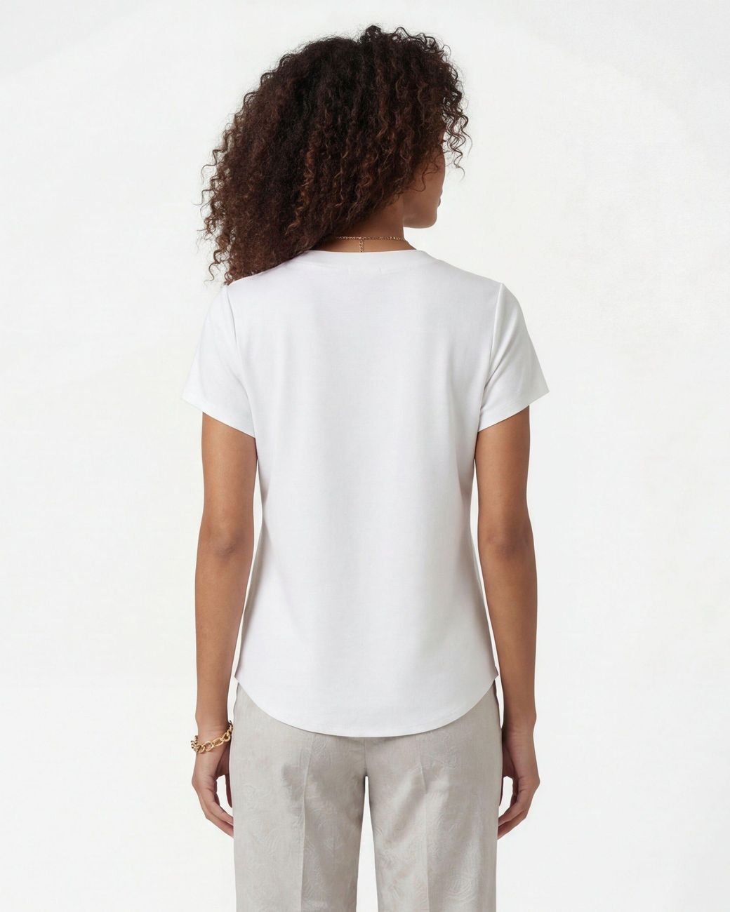 Lords of Harlech White Victoria V-Neck Top