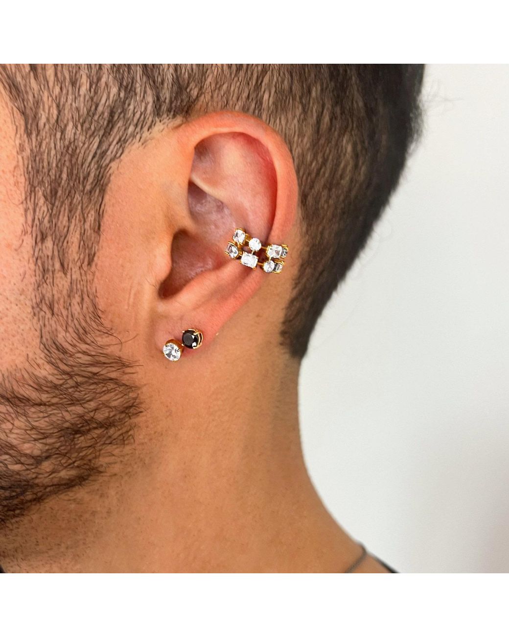 SALLY SKOUFIS Metallic Revival Ear Cuff With Made Cz Diamond Stimulant